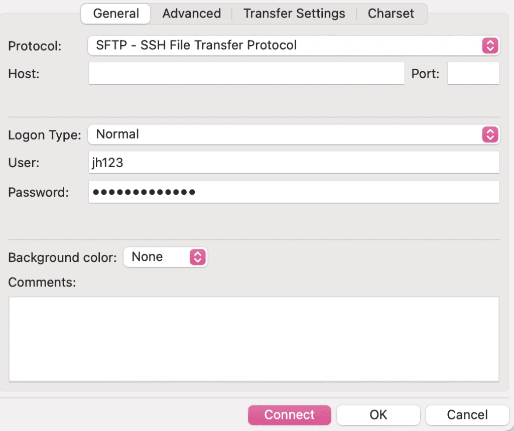 Connect to filezilla